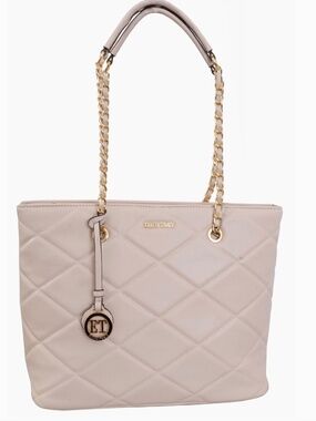 Ellen Tracy Smooth Diamond Quilted Tote Bag
